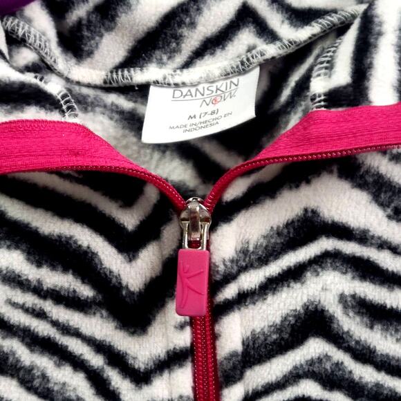 Danskin Zebra Striped Pullover Jacket Size M(7-8) - Picture 2 of 11